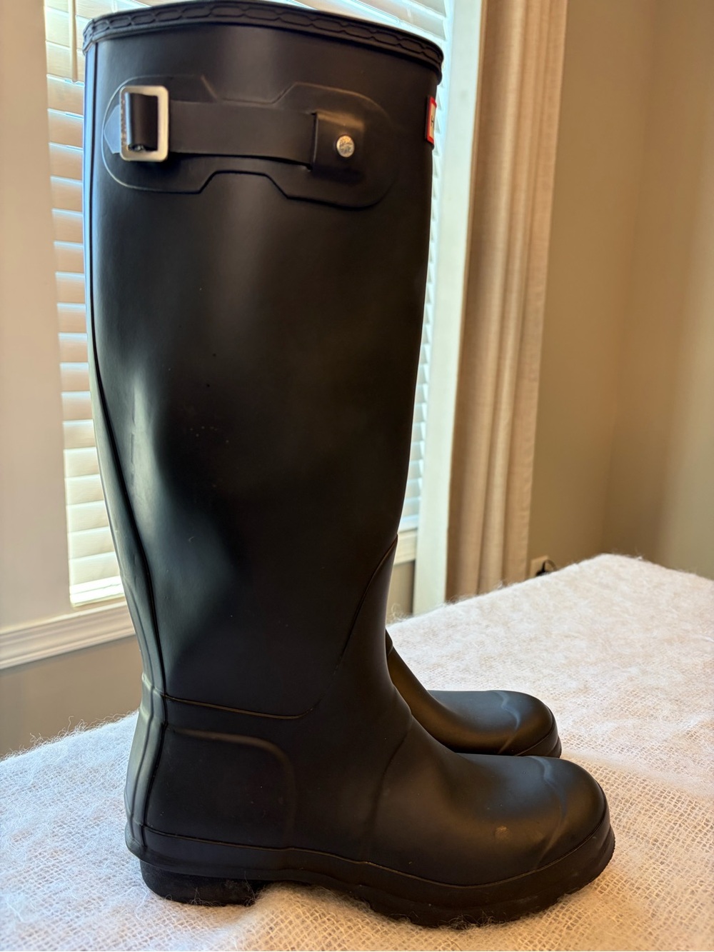 HUNTER ORIGINAL TALL CLASSIC waterproof BOOTS Black Matte EUC Women’s Size 9